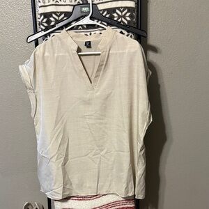 SHEIN Beige V-Neck Blouse